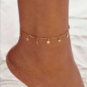 🎉 New Gold Star Tassel Charm Adjustable Anklet Bracelet